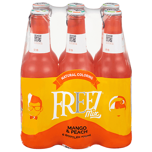 freez mix mango & peach soda 6x275ml