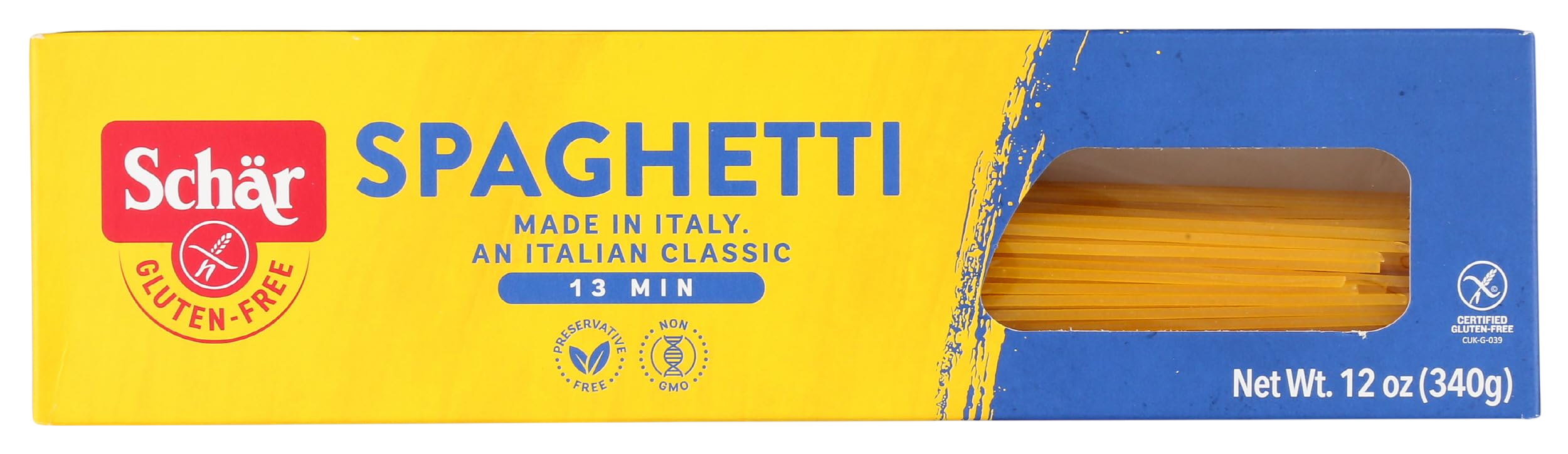 schar gluten free spaghetti 12 oz.
