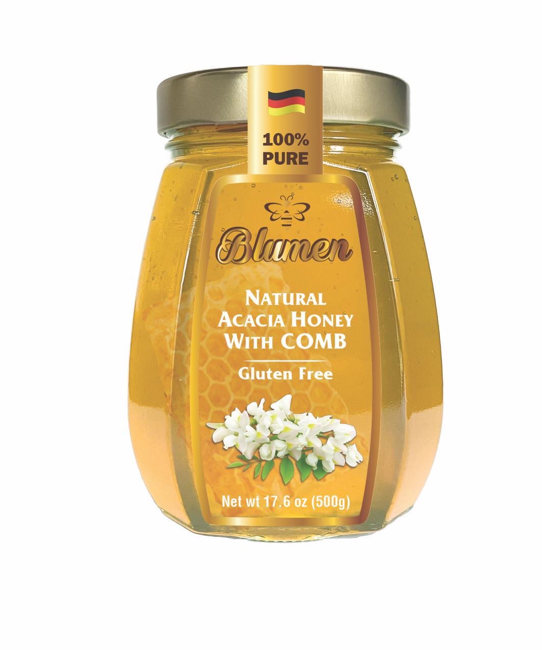 Blumen Acacia Honey w/Comb 500g