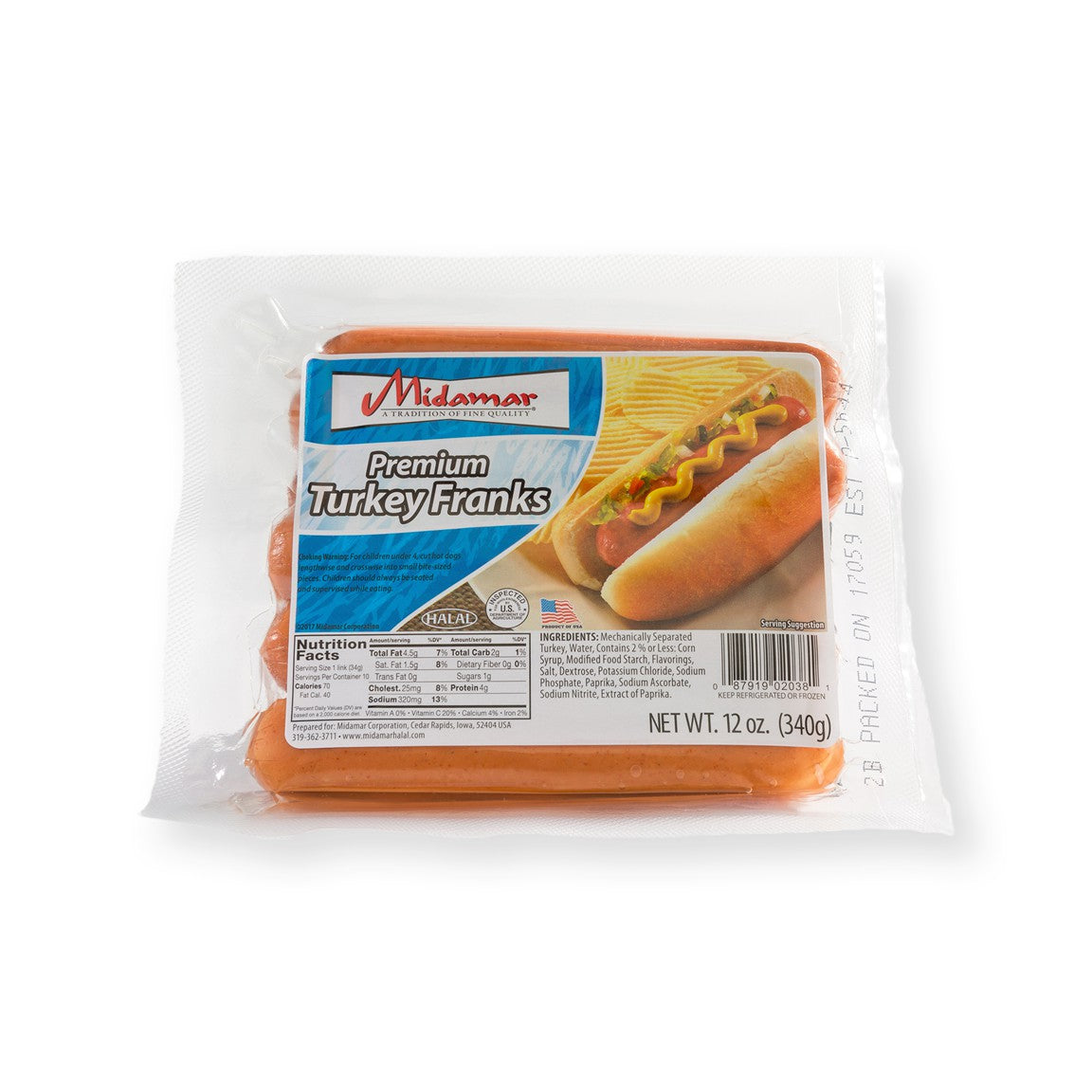 Midamar Turkey Franks 12.0 oz