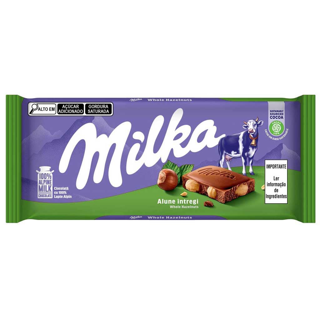 Milka Milk Chocolate Whole Hazelnuts 100g