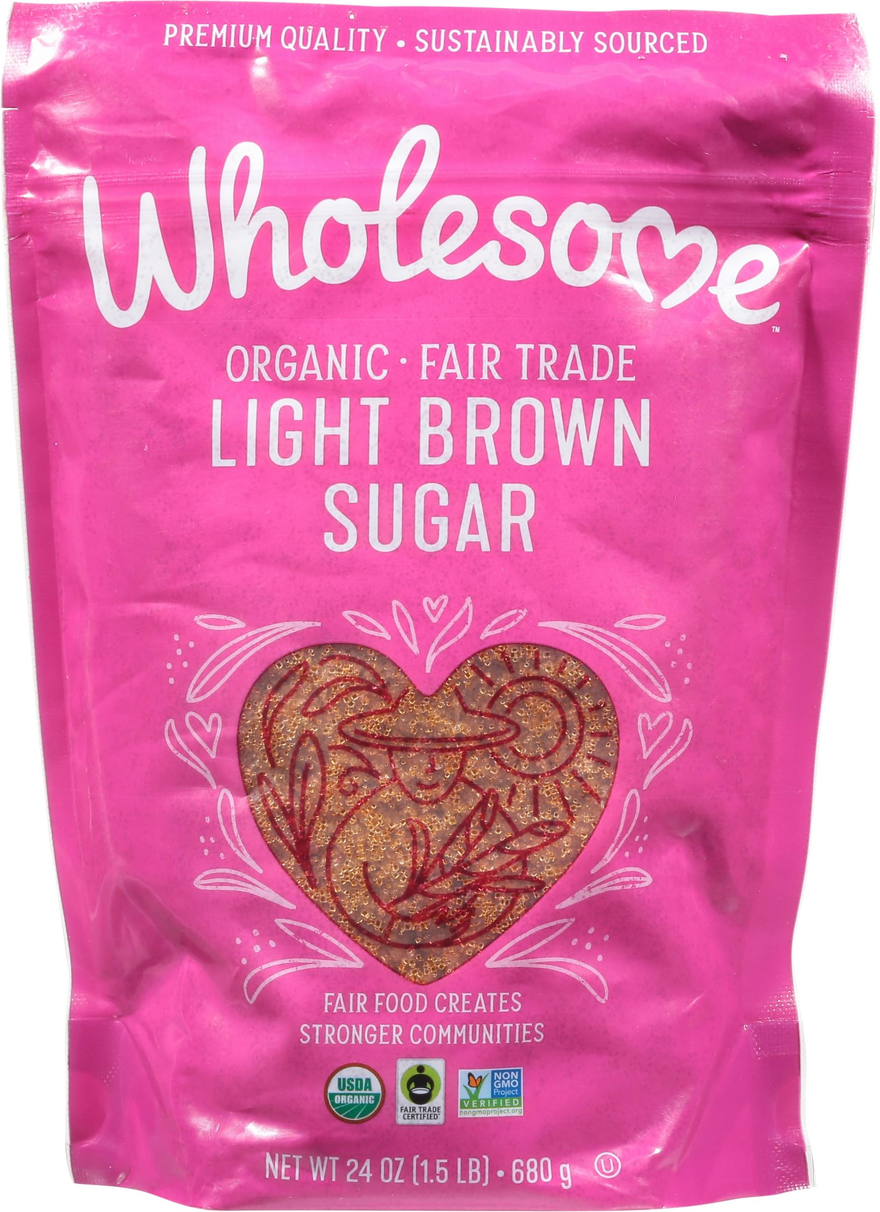 Wholesome Organic Light Brown Sugar 24oz