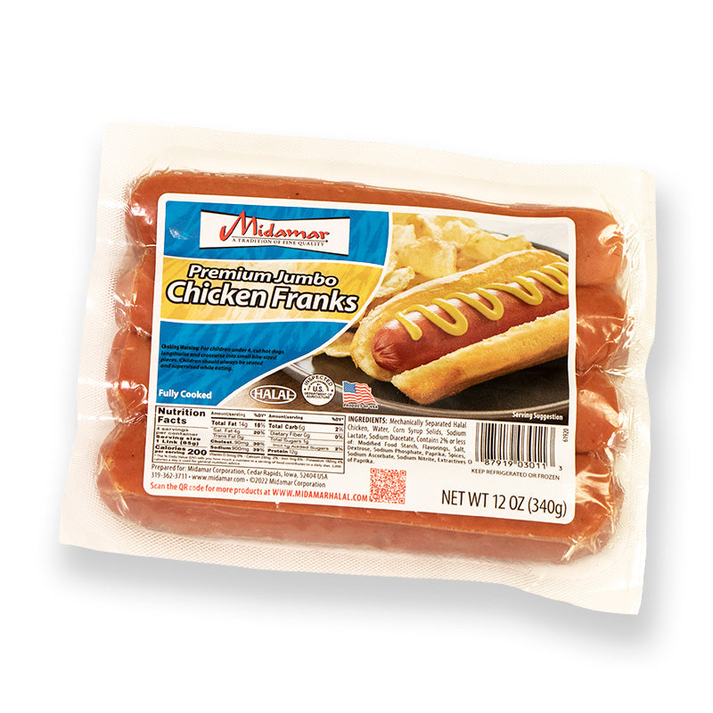 Midamar Jumbo Chicken Franks 12 oz