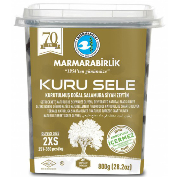 Marmarabirlik Natural Black Olives w/Oil 2XS 800g