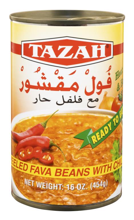 Tazah Peeled Fava w/Chili 454g